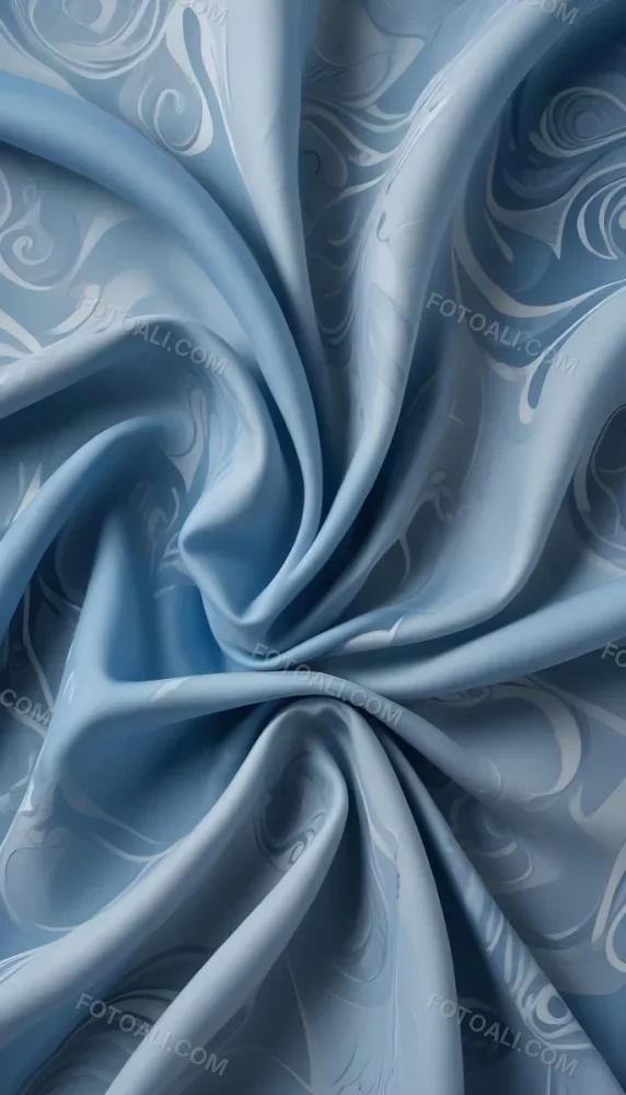 Soft Flowing Blue Fabric With Abstract Swirling Patterns 6 Dd2e