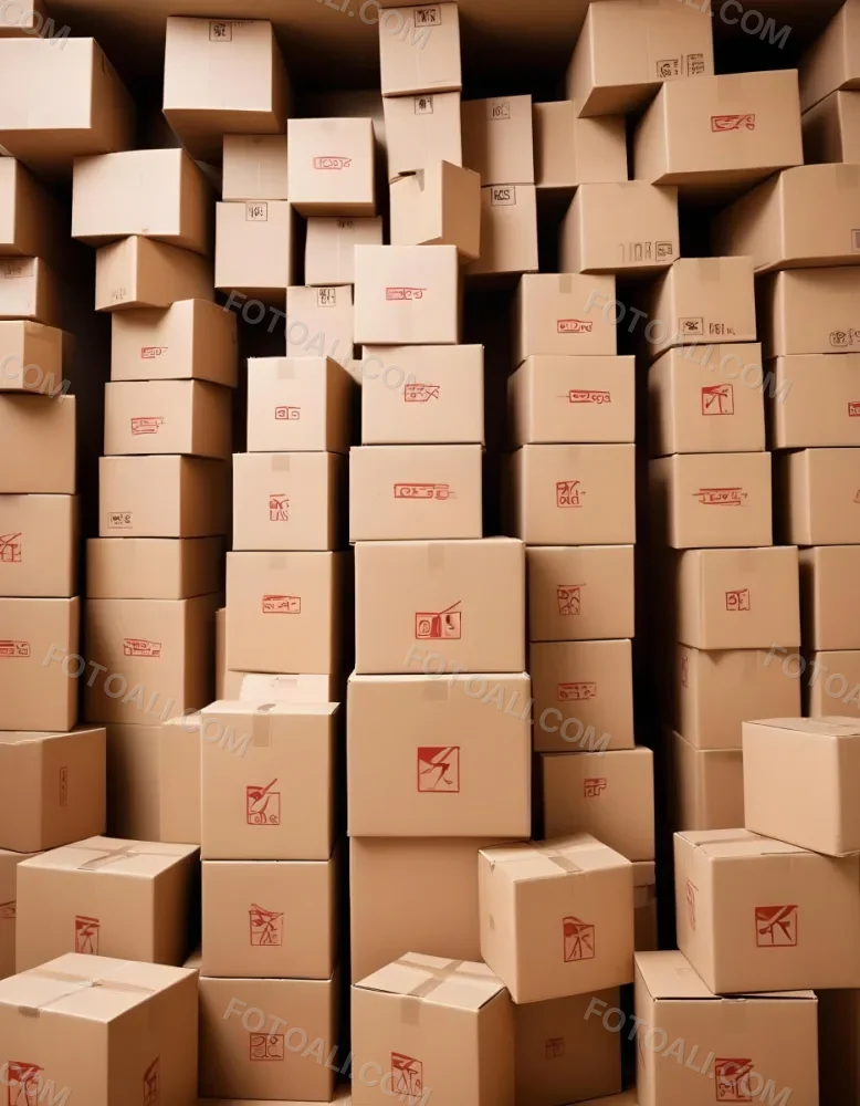 Stacks Of Cardboard Boxes With Fragile Symbols Suggesting A Moving Or Shipping Scene 10 Cae0