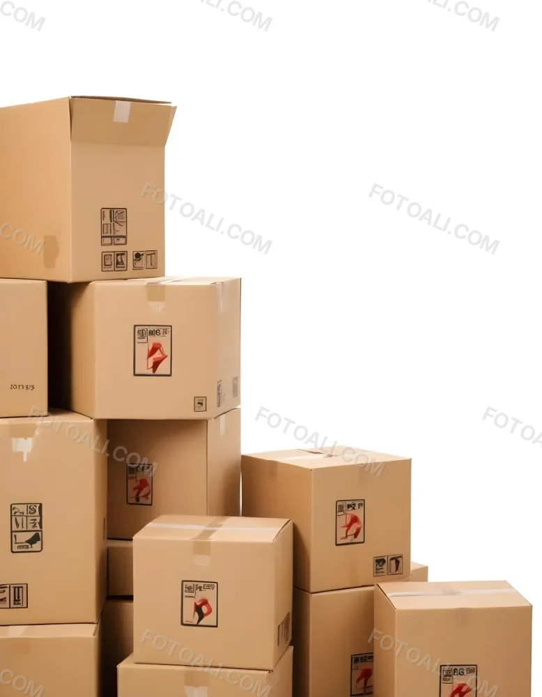 Stacks Of Cardboard Boxes With Fragile Symbols Suggesting A Moving Or Shipping Scene 12 E96b