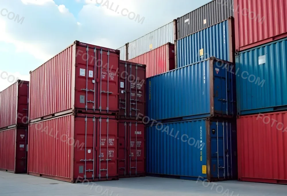 Stacks Of Colorful Shipping Containers In A Storage Yard 1 Fbe6
