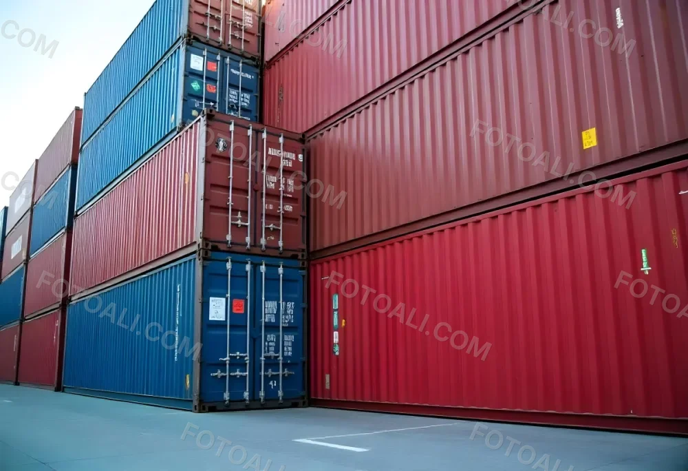Stacks Of Colorful Shipping Containers In A Storage Yard 10 B222