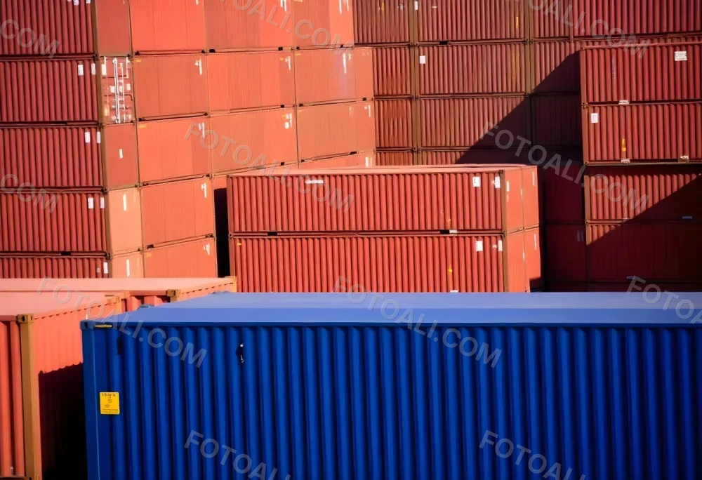 Stacks Of Colorful Shipping Containers In A Storage Yard 13 3d49