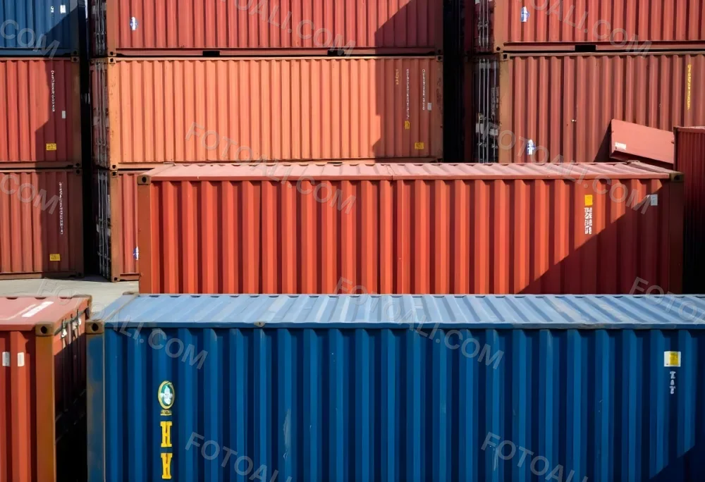 Stacks Of Colorful Shipping Containers In A Storage Yard 2 30de