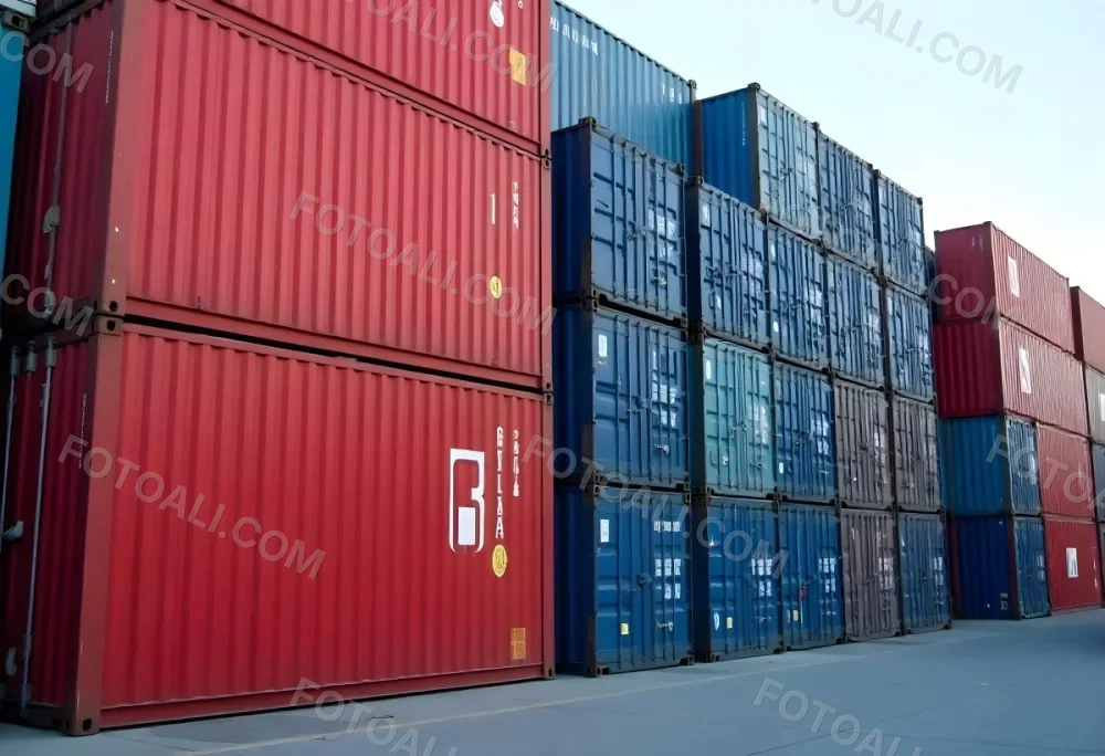 Stacks Of Colorful Shipping Containers In A Storage Yard 3 1665