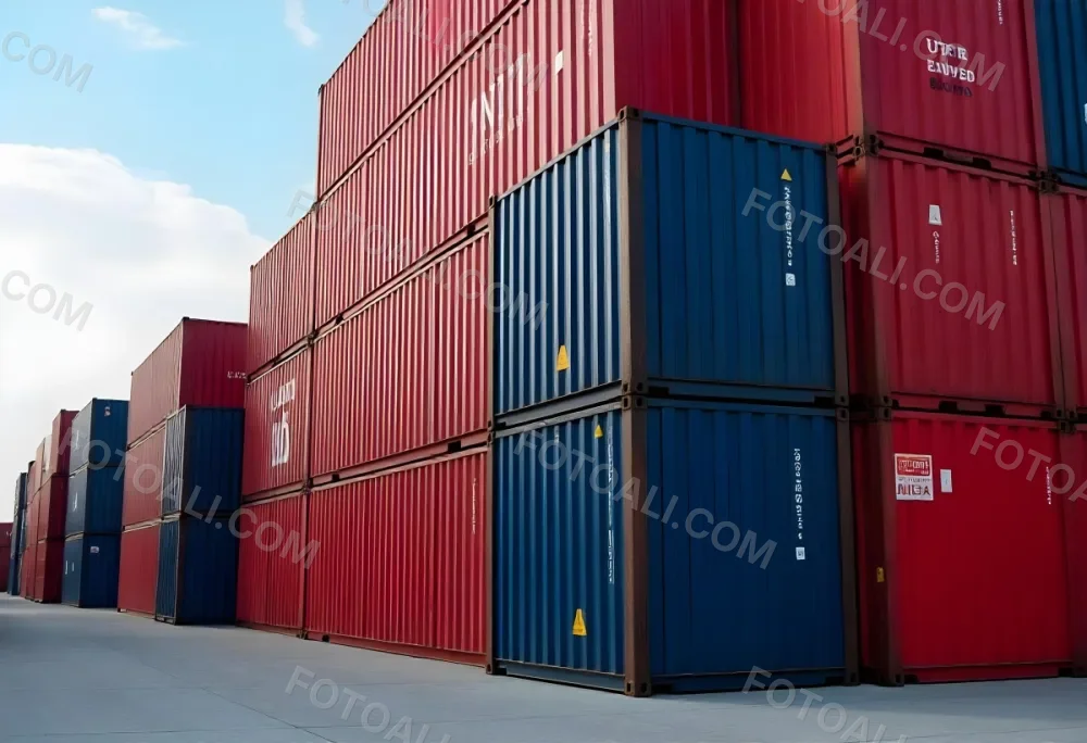Stacks Of Colorful Shipping Containers In A Storage Yard 5 Fe09