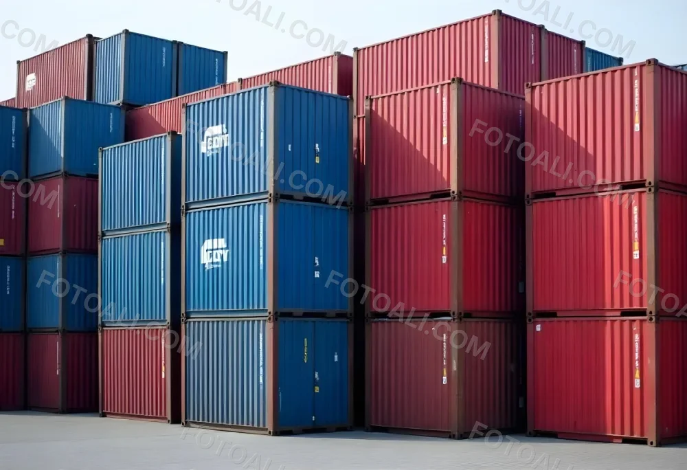 Stacks Of Colorful Shipping Containers In A Storage Yard 7 54d0