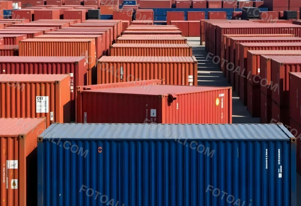 Stacks Of Colorful Shipping Containers In A Storage Yard 8 707a