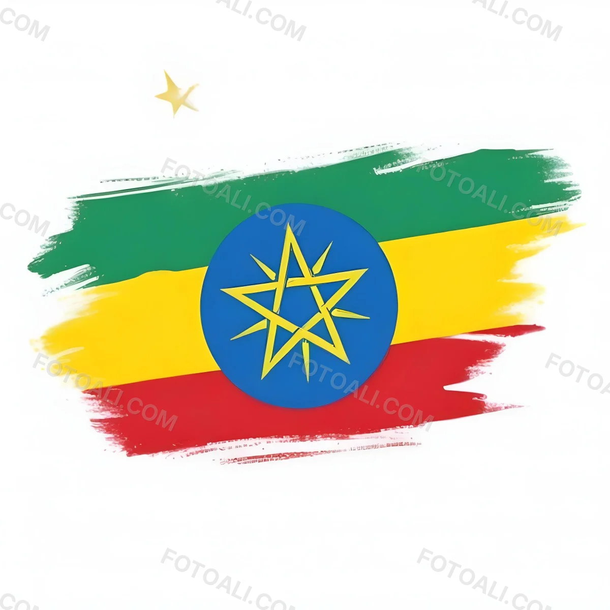The Flag Of Ethiopia Featuring A Green Yellow And Red Tricolor Design With A Blue Circle In The Center Containing A Yellow Star The Flag Of Italy With Horizontal Stripes And A White Star In The Center 1 410b
