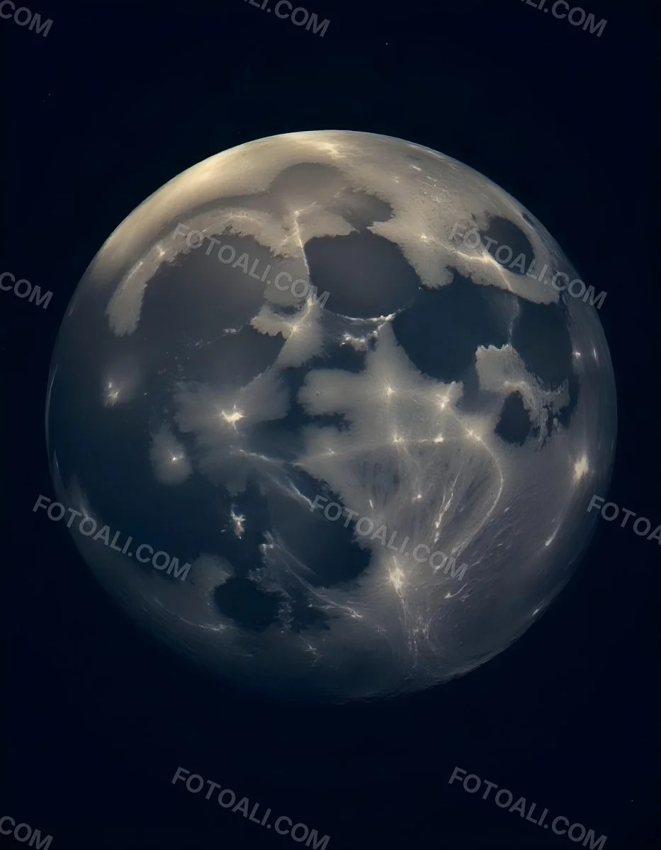 The Moon With Visible Craters And A Gradient Of Light Set Against A Dark Background With Faint Stars 2 A90b