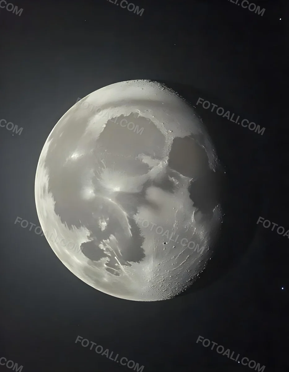 The Moon With Visible Craters And A Gradient Of Light Set Against A Dark Background With Faint Stars 3 8d17