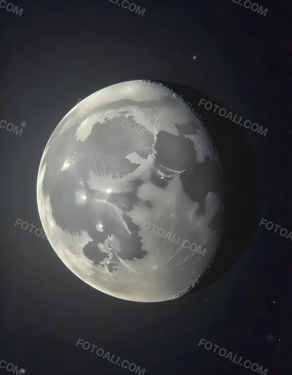The Moon With Visible Craters And A Gradient Of Light Set Against A Dark Background With Faint Stars 32 2e64