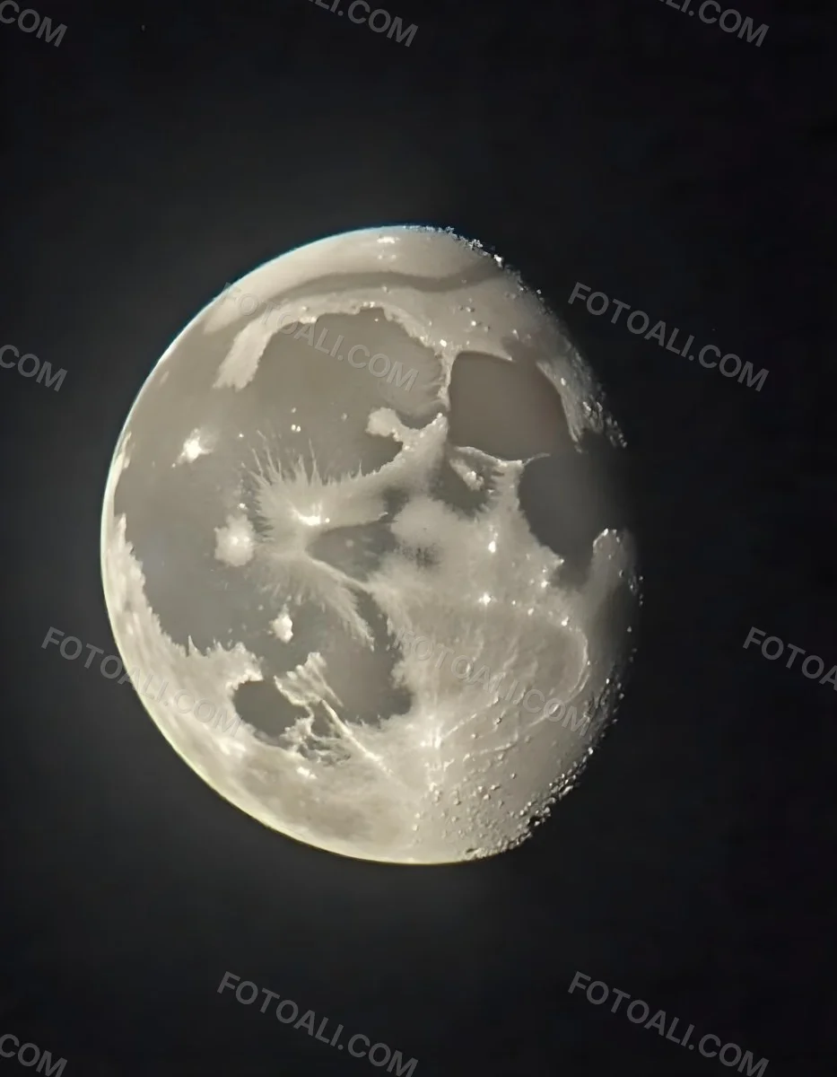 The Moon With Visible Craters And A Gradient Of Light Set Against A Dark Background With Faint Stars 5 2c07