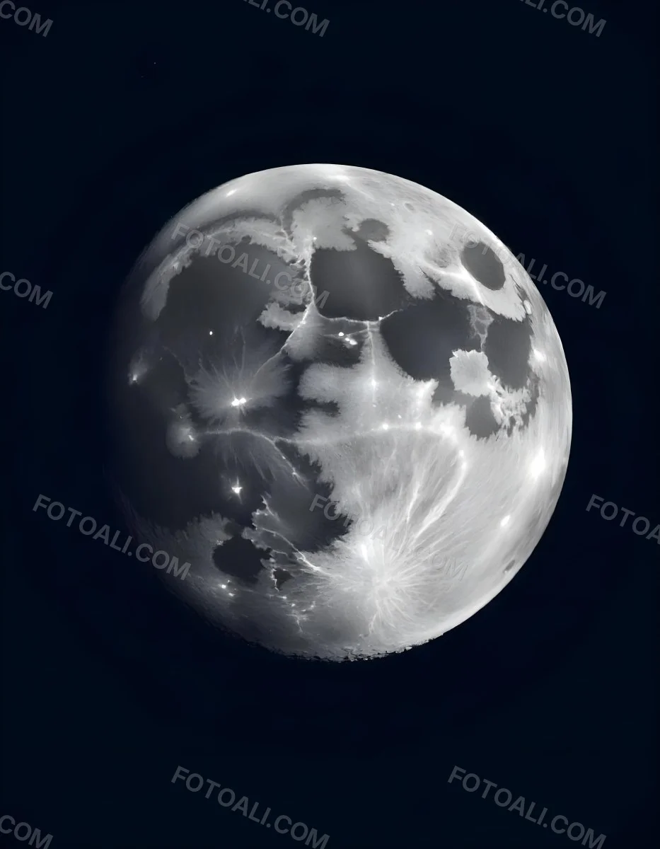 The Moon With Visible Craters And A Gradient Of Light Set Against A Dark Background With Faint Stars 8 Bda5