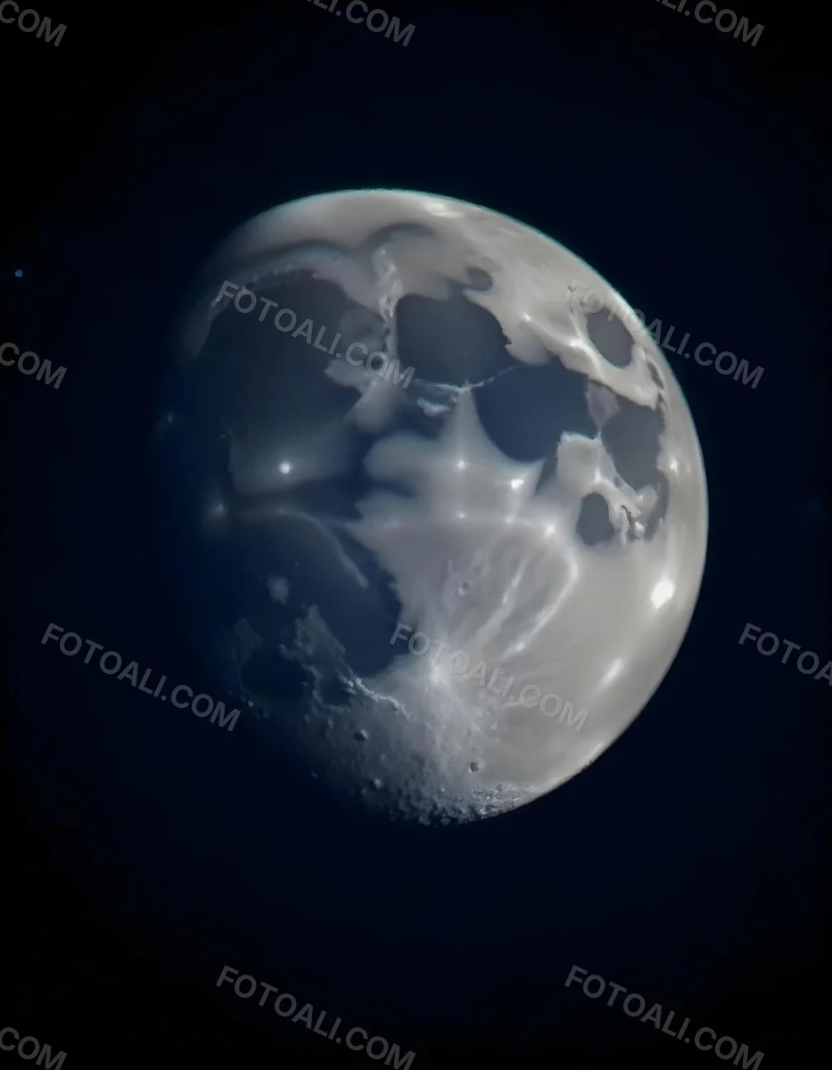 The Moon With Visible Craters And A Gradient Of Light Set Against A Dark Background With Faint Stars 9 8c3d