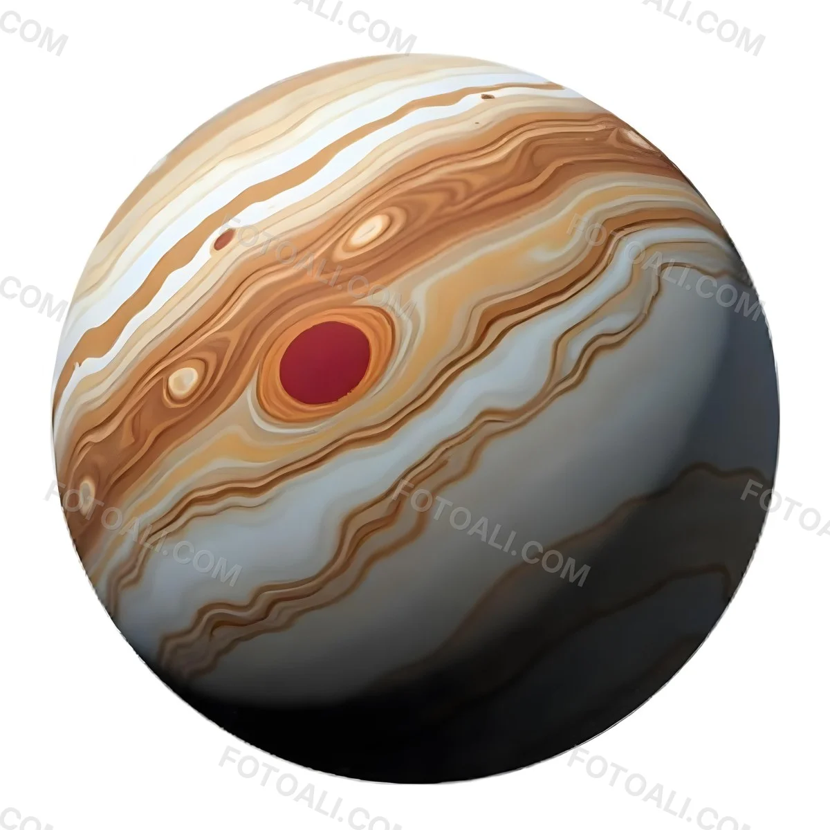 The Planet Jupiter With Its Distinctive Bands Of Color And Swirling Patterns The Great Red Spot Is Visible Isolated On White Background 19 8b47