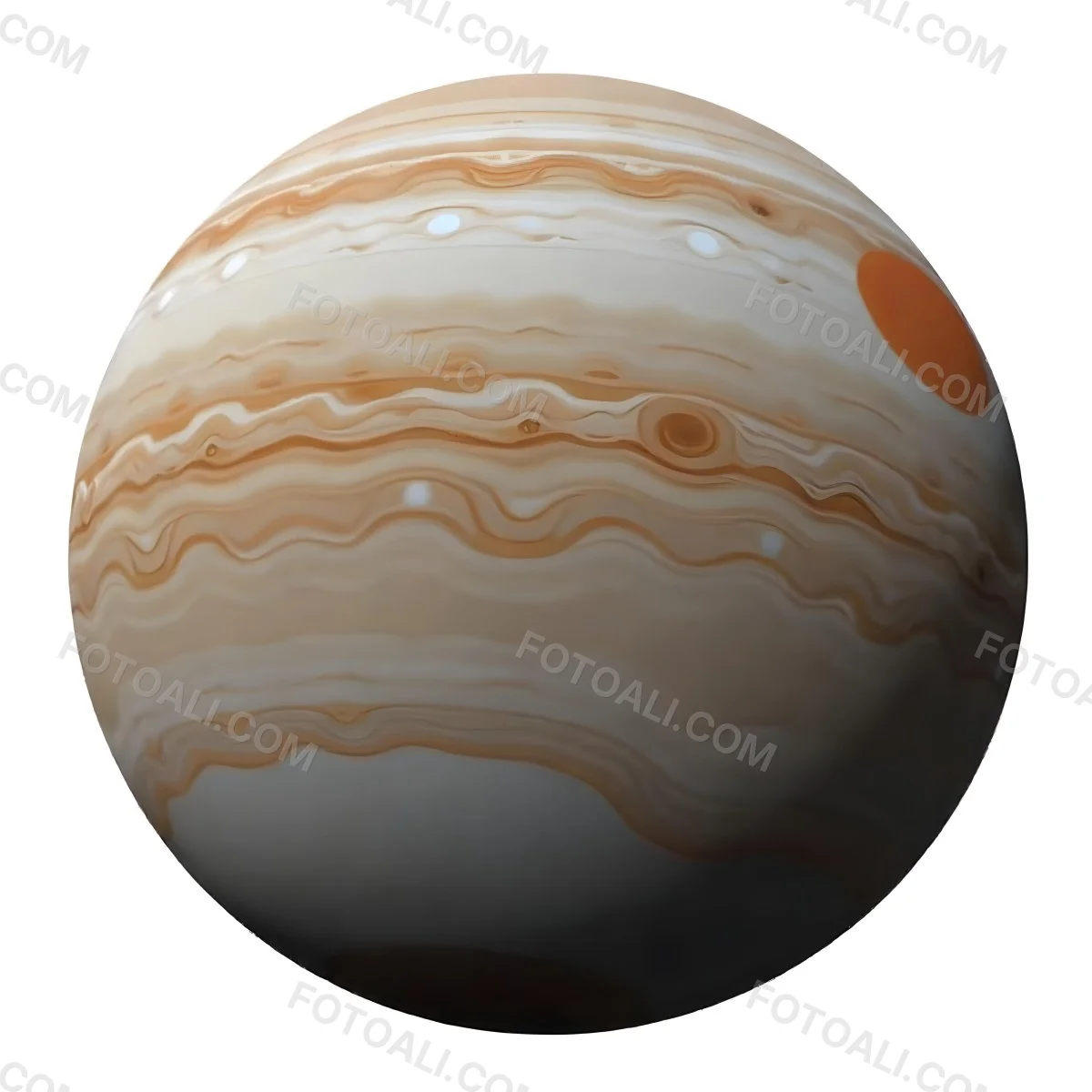 The Planet Jupiter With Its Distinctive Bands Of Color And Swirling Patterns The Great Red Spot Is Visible Isolated On White Background 25 D0c6