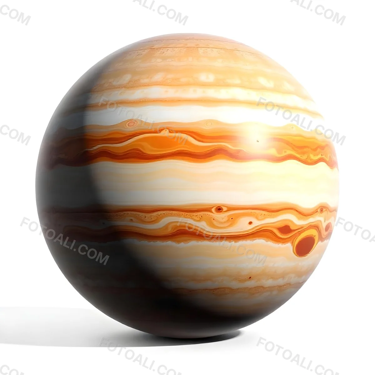The Planet Jupiter With Its Distinctive Bands Of Color And Swirling Patterns The Great Red Spot Is Visible Isolated On White Background 6 2829
