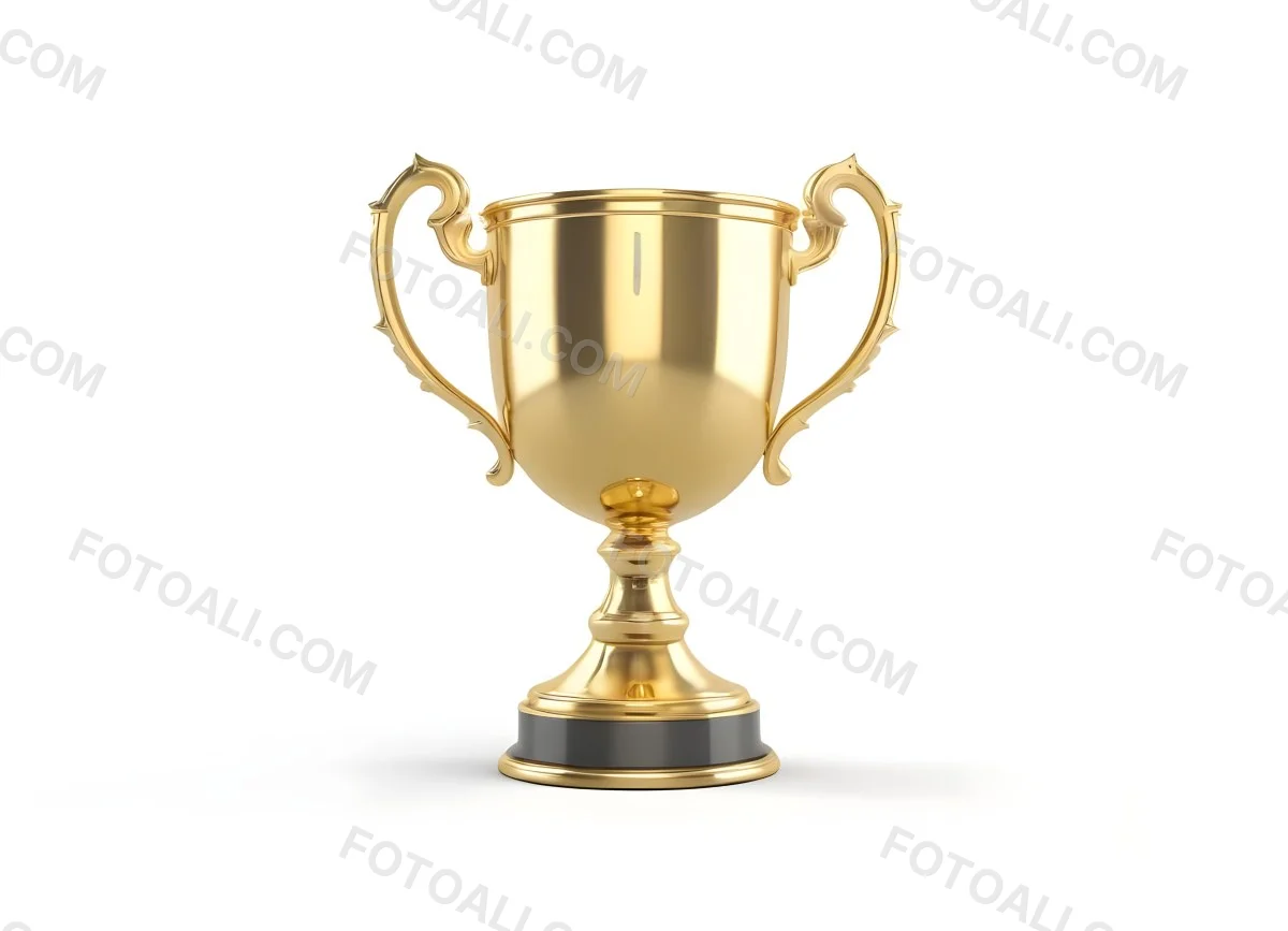 The Style Is 3d Model With Octane Render Volumetric Highly Detailed For Videogame Design A Golden Trophy With Two Handles On A White Background The Trophy Is Shiny And Reflective The Base Is Round And The Cup Is Wid 29 2adc