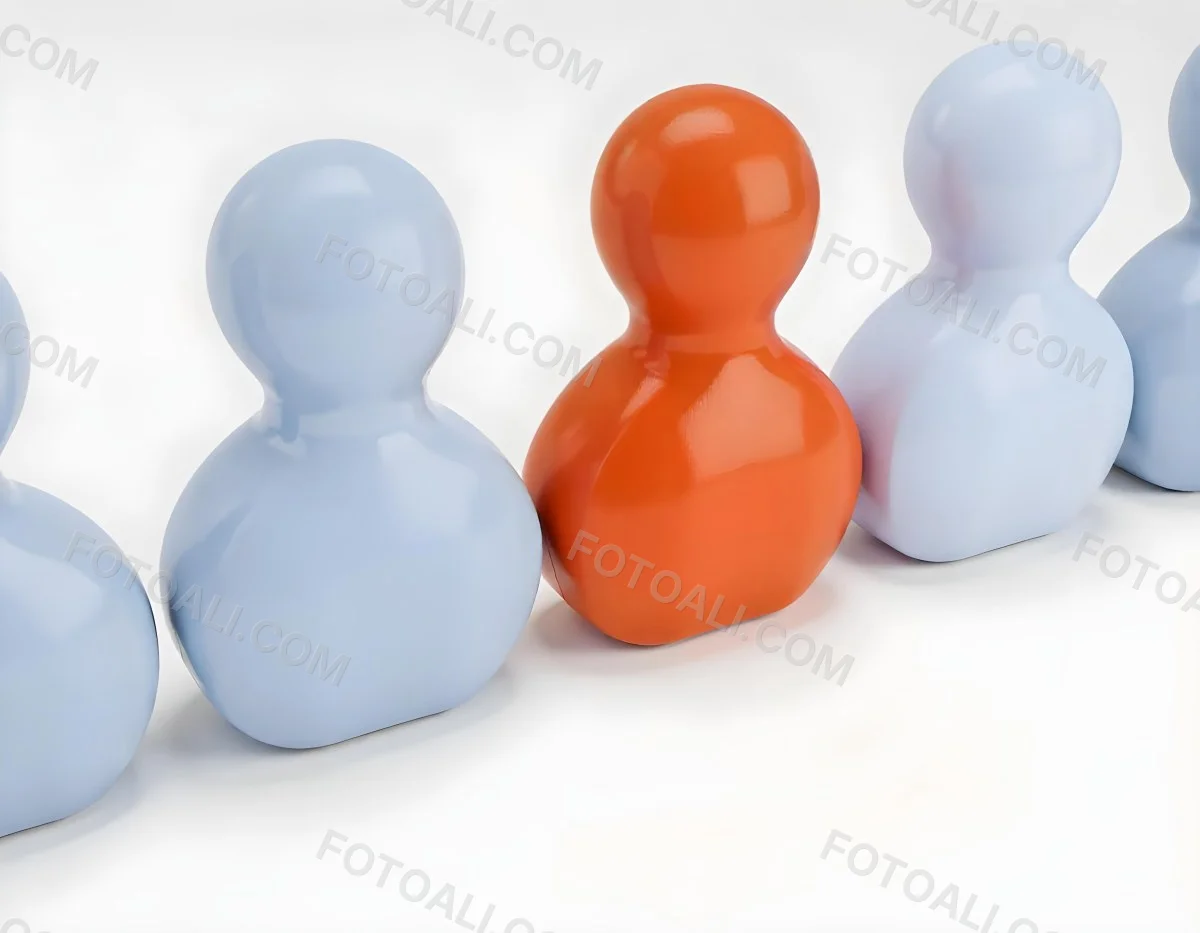 Three Game Pieces One Orange And Two Gray On A White Background 6 F19b