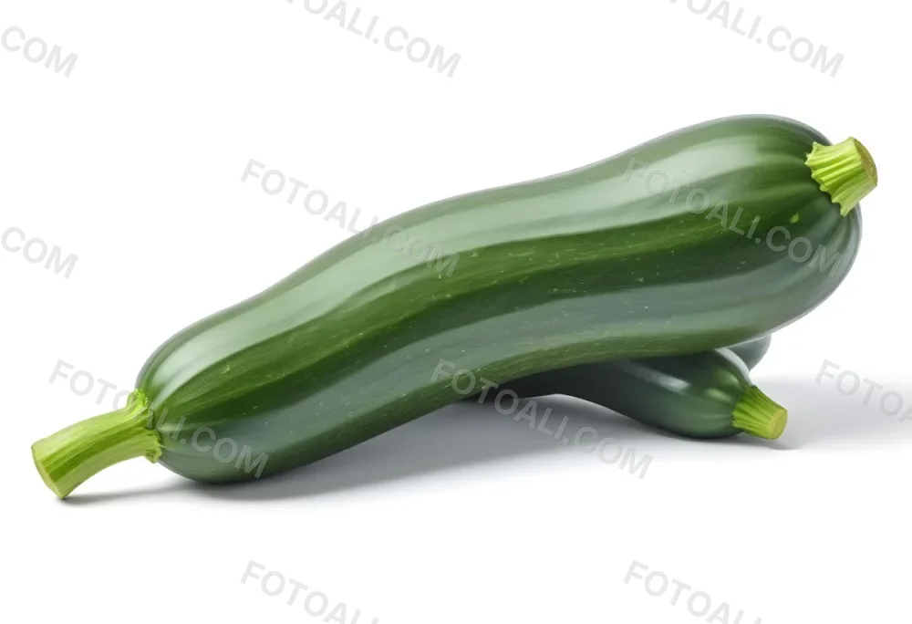 Three Green Zucchini Vegetables On A White Background 33 2b82