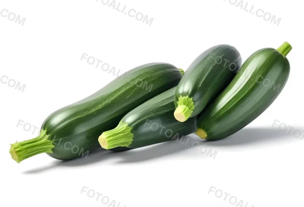 Three Green Zucchini Vegetables On A White Background 36 6e56