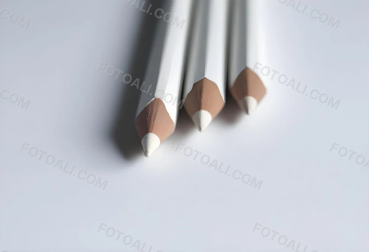 Three Wooden Pencils With Blunt Tips On A Light Background 1 3573