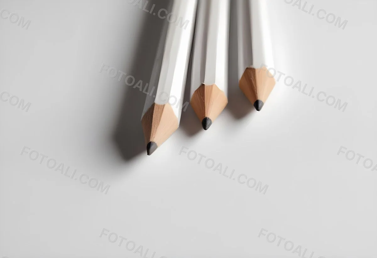 Three Wooden Pencils With Blunt Tips On A Light Background 10 94d7