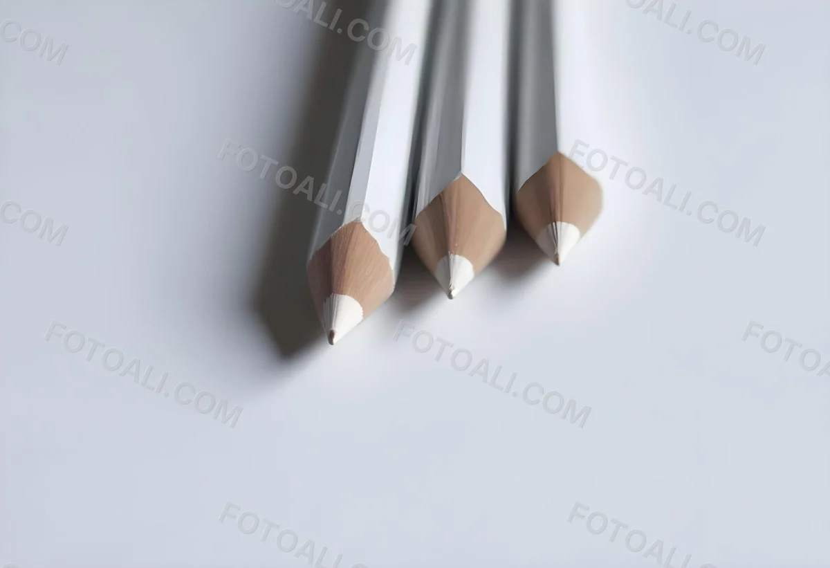 Three Wooden Pencils With Blunt Tips On A Light Background 11 6a51