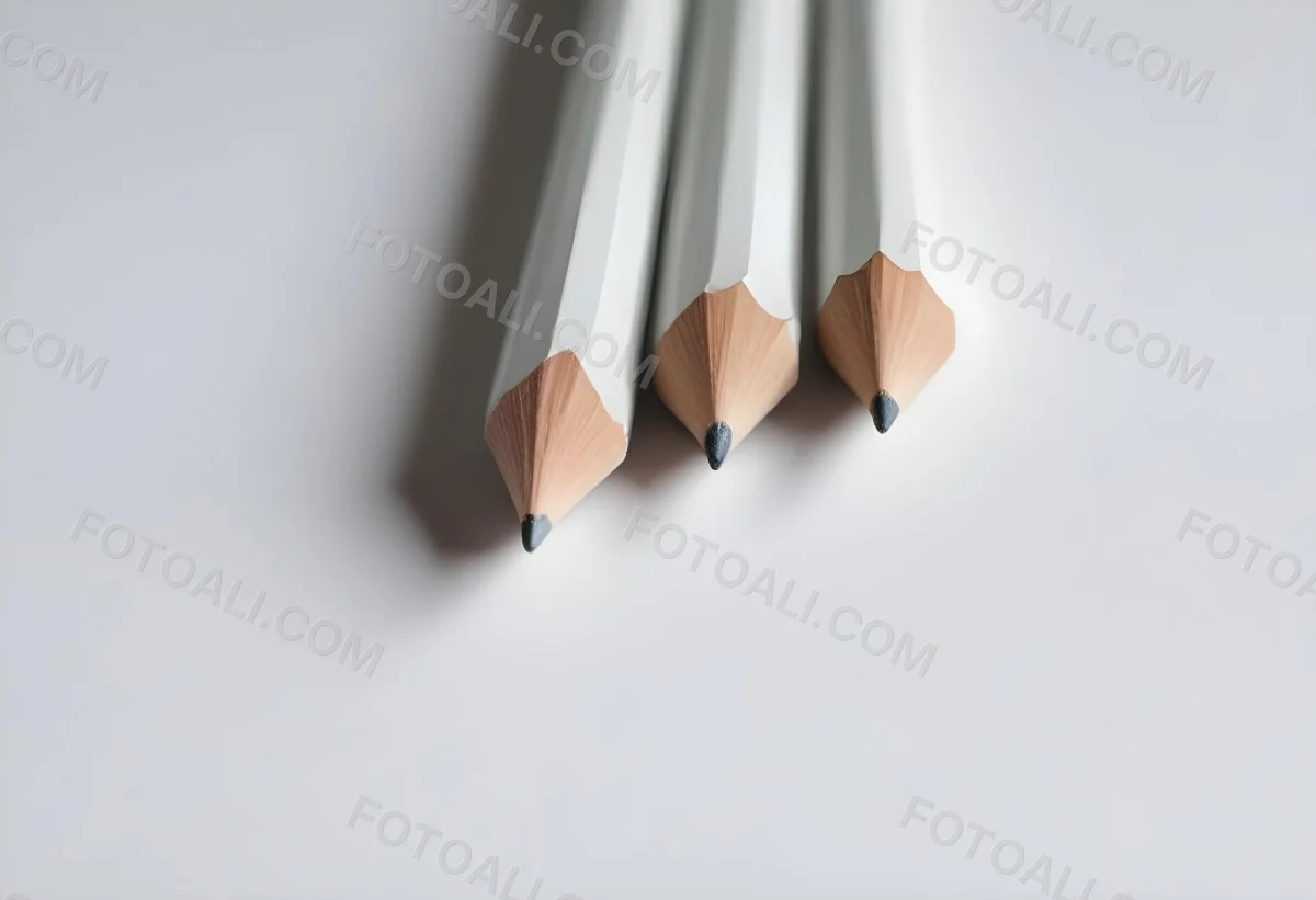 Three Wooden Pencils With Blunt Tips On A Light Background 15 0279