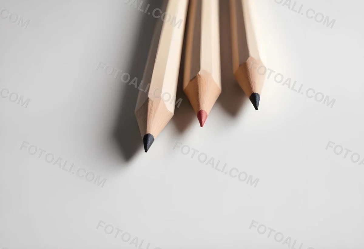 Three Wooden Pencils With Blunt Tips On A Light Background 3 95fb