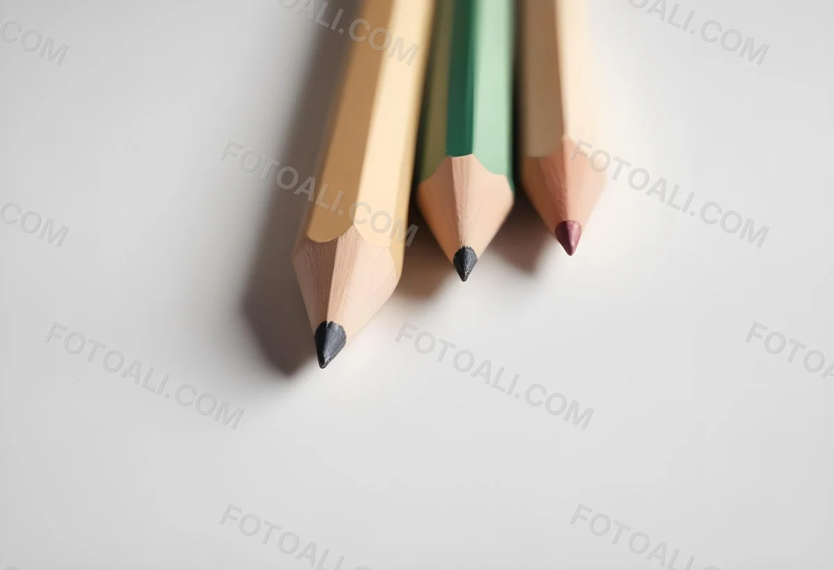 Three Wooden Pencils With Blunt Tips On A Light Background 4 Be24
