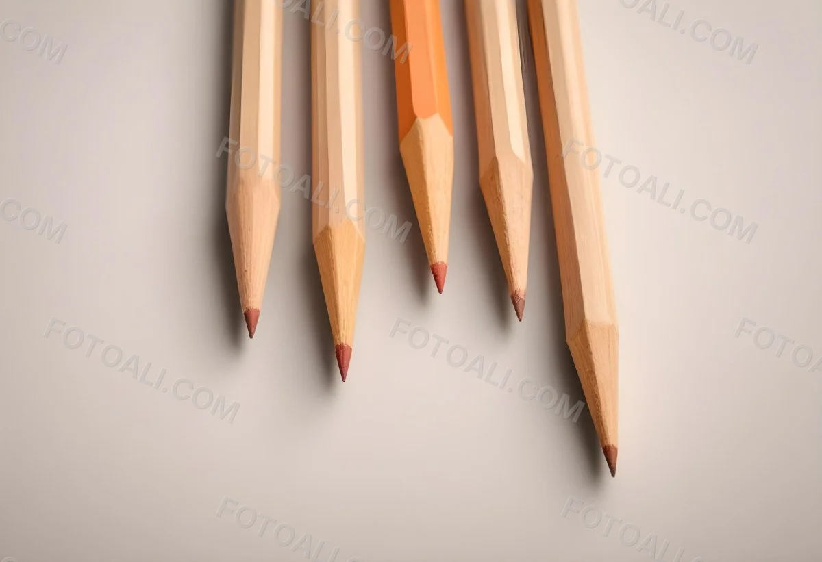 Three Wooden Pencils With Blunt Tips On A Light Background 6 8011
