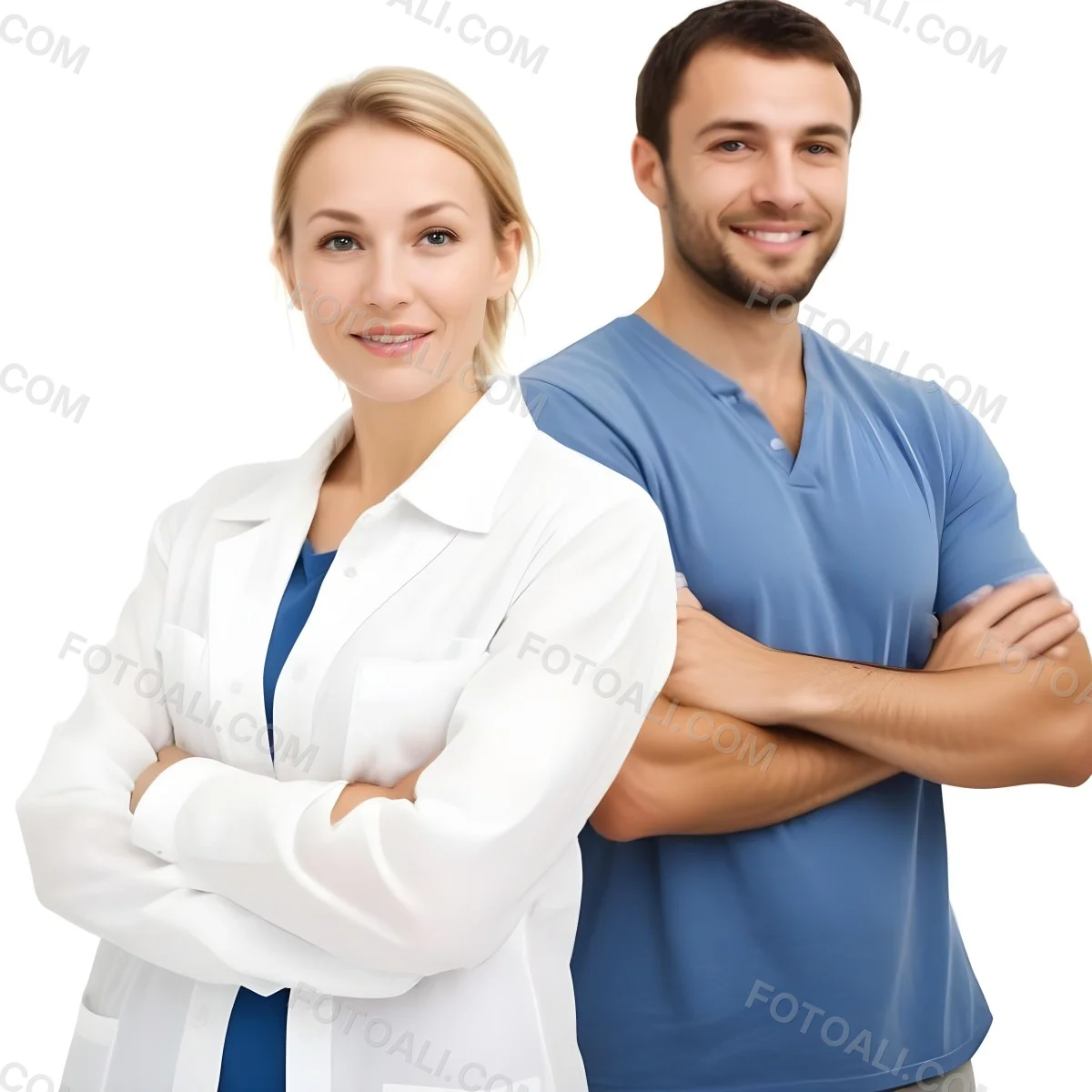 Two Caucasian People Average Age 30 White Background 12 2c0f