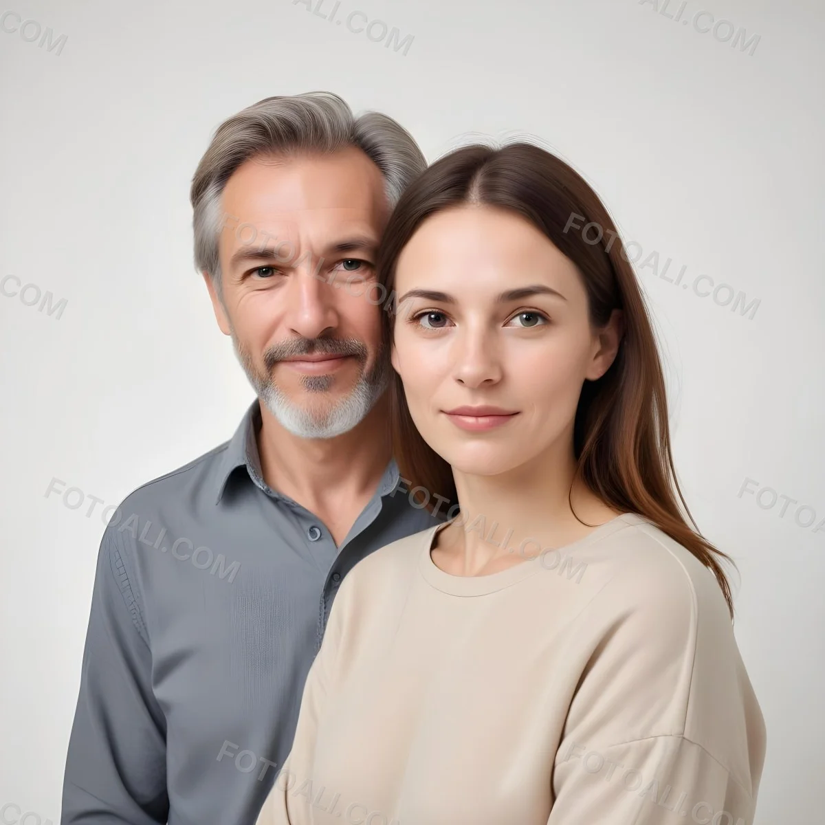 Two Caucasian People Average Age 30 White Background 2 Fd01