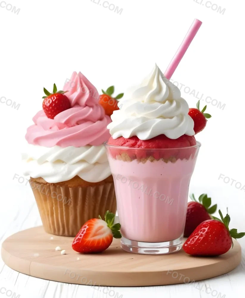 Two Desserts With Strawberries And Whipped Cream One In A Glass And One In A Cup The Desserts Have A Creamy Sweet Appearance And Are Garnished With Fresh Strawberry Slices 8 E298
