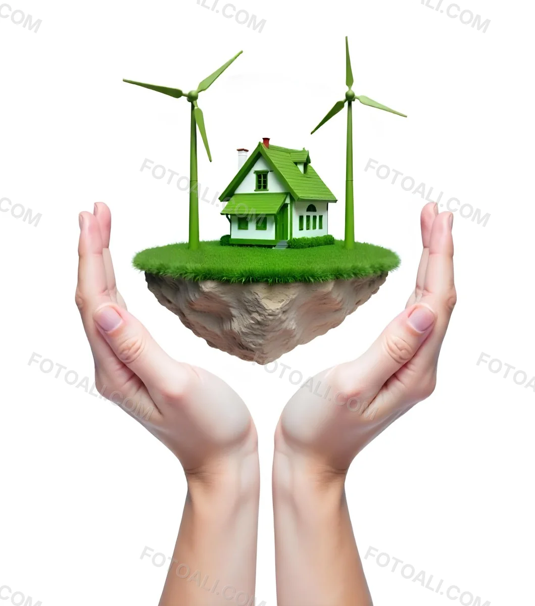 Two Hands Protecting A Green Earth Globe The Globe Is Covered In Lush Green Vegetation The Background Is A Blur Of Green Foliage 16 5329