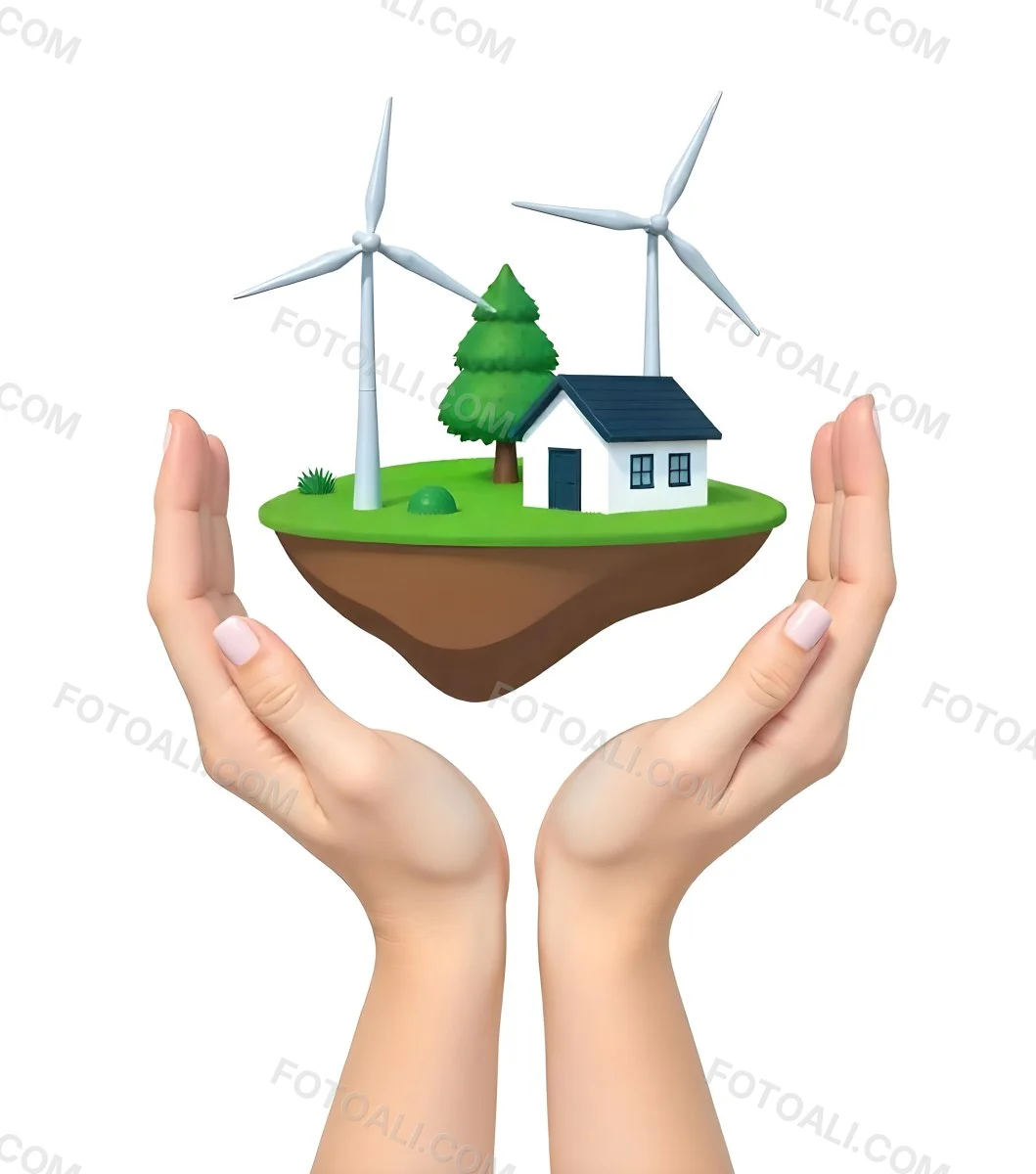Two Hands Protecting A Green Earth Globe The Globe Is Covered In Lush Green Vegetation The Background Is A Blur Of Green Foliage 24 C794
