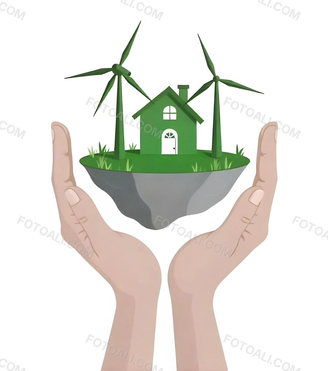 Two Hands Protecting A Green Earth Globe The Globe Is Covered In Lush Green Vegetation The Background Is A Blur Of Green Foliage 3 92c1