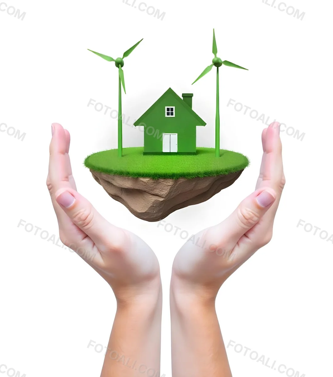 Two Hands Protecting A Green Earth Globe The Globe Is Covered In Lush Green Vegetation The Background Is A Blur Of Green Foliage 5 55b1