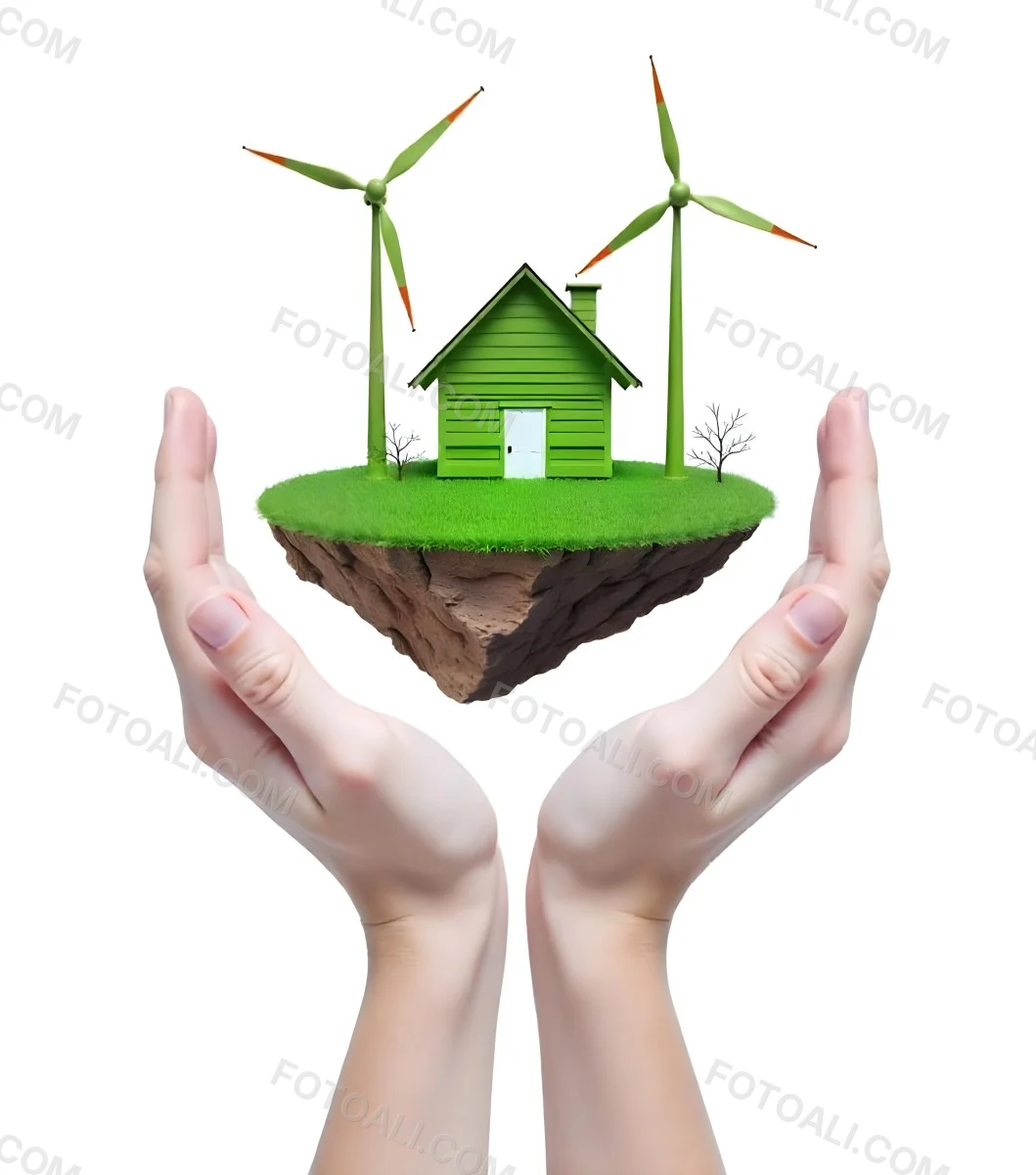 Two Hands Protecting A Green Earth Globe The Globe Is Covered In Lush Green Vegetation The Background Is A Blur Of Green Foliage 6 Ef0a