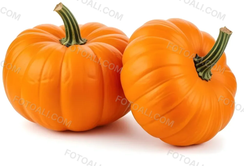 Two Large Orange Pumpkins On A White Background 13 8212