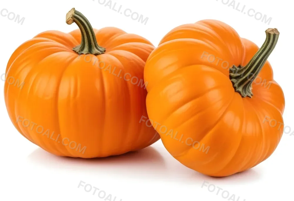 Two Large Orange Pumpkins On A White Background 6 A3ce