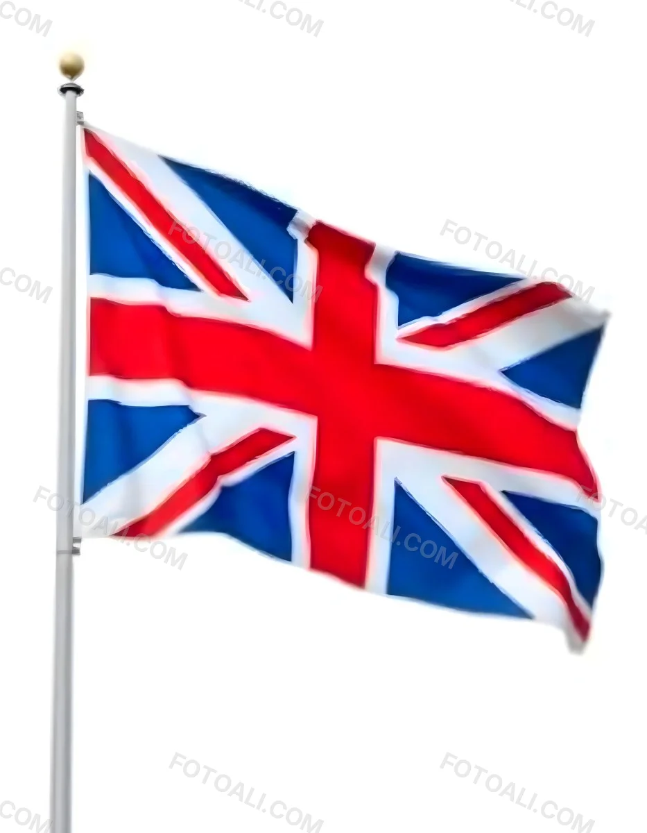 United Kingdom Flag Waving In The Wind White Background 20 58d7