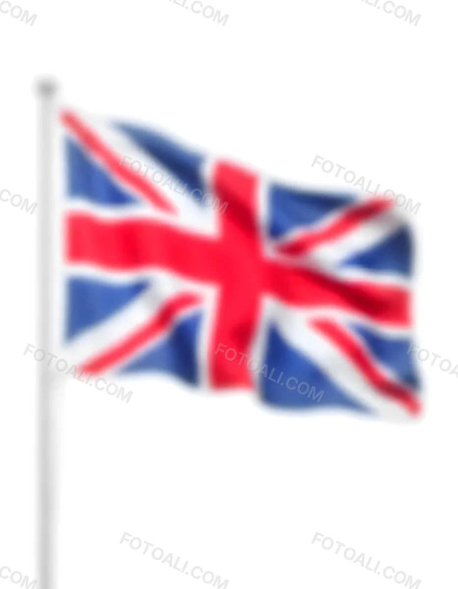United Kingdom Flag Waving In The Wind White Background 21 F8b3