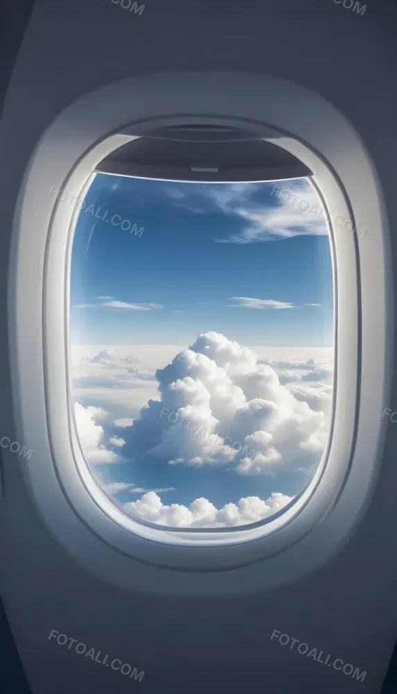View Of Clouds And Sky Through An Airplane Window 12 D487