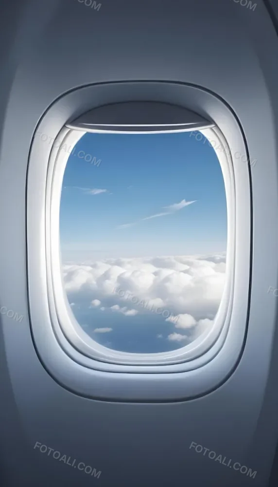 View Of Clouds And Sky Through An Airplane Window 17 443a