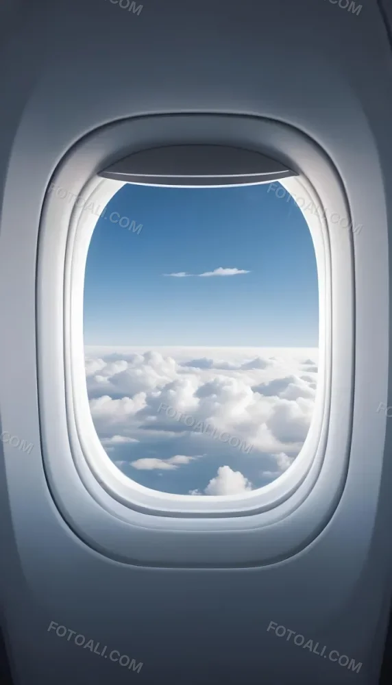 View Of Clouds And Sky Through An Airplane Window 2 8ed3