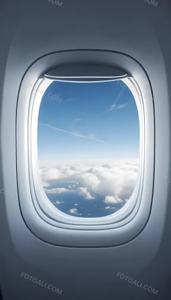 View Of Clouds And Sky Through An Airplane Window 21 7c94
