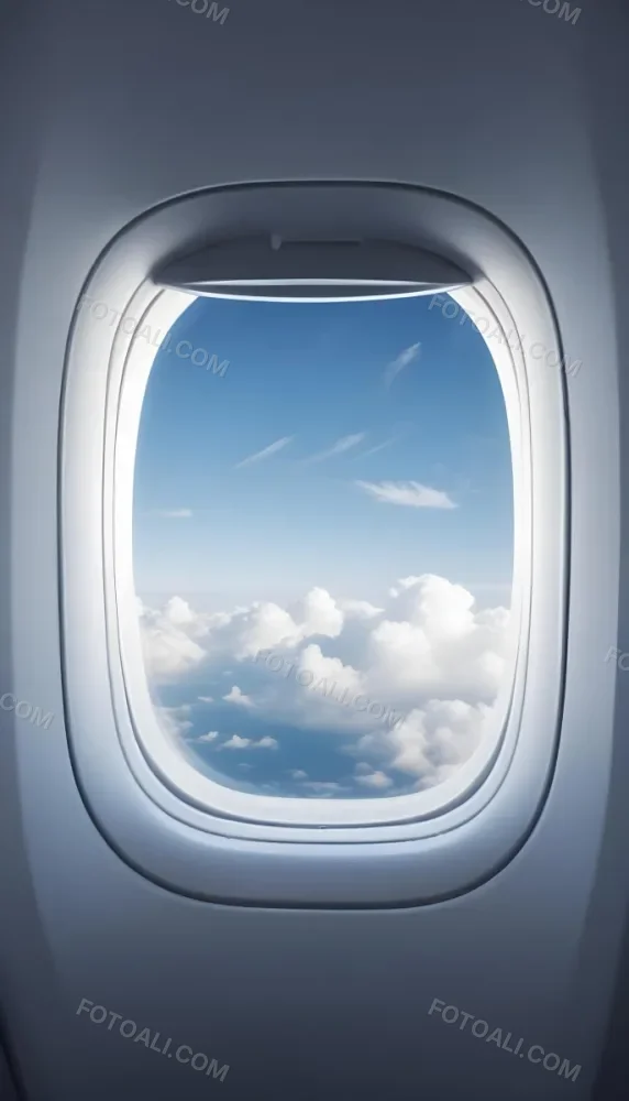 View Of Clouds And Sky Through An Airplane Window 22 7480