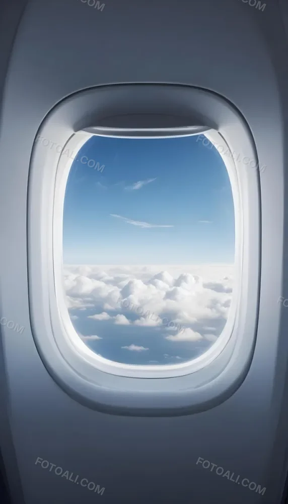 View Of Clouds And Sky Through An Airplane Window 23 B0da